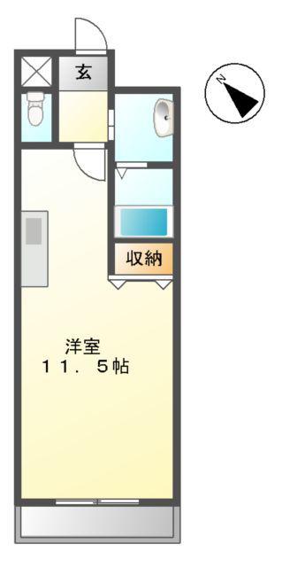 CASA RAFFINE DUEX(ワンルーム/6階)の間取り写真