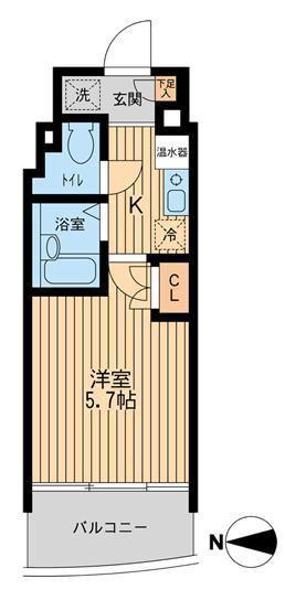 プライムアーバン西大島(1K/12階)の間取り写真