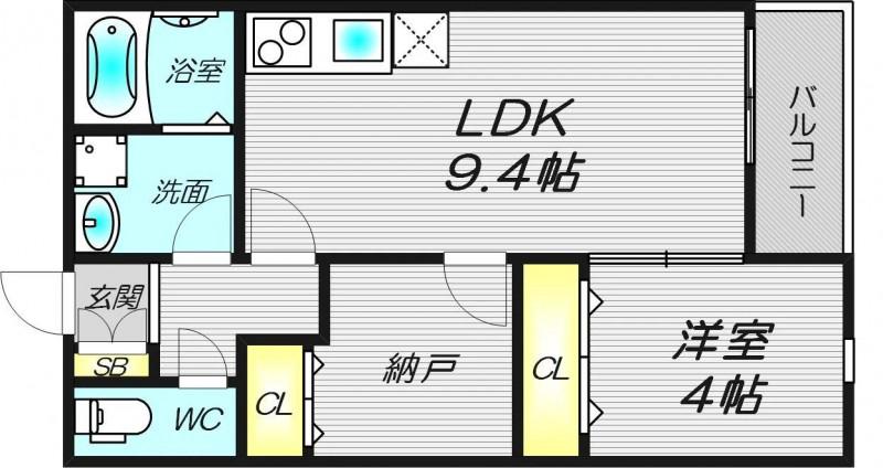 EIJU加島A(1SK/1階)の間取り写真