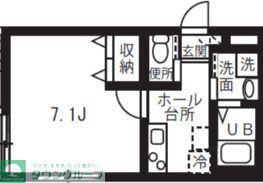 ディアコート南行徳(1K/3階)の間取り写真