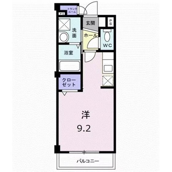 ノースコートA(ワンルーム/1階)の間取り写真