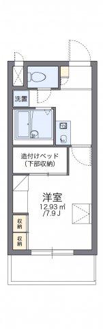 レオパレスヴィルヌーブ川崎B(1K/1階)の間取り写真