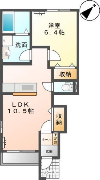 レプレハイツ(1LDK/1階)の間取り写真