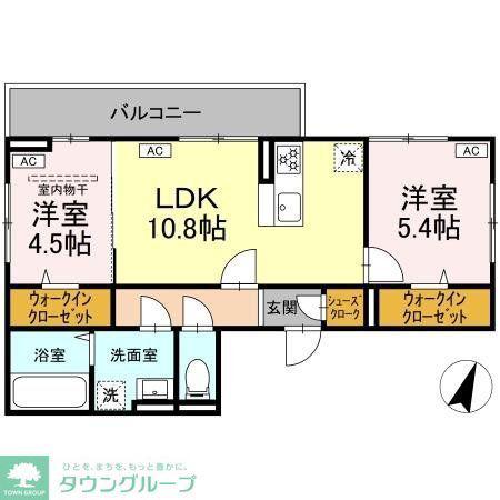 D-SOLACE末広4丁目(2LDK/3階)の間取り写真