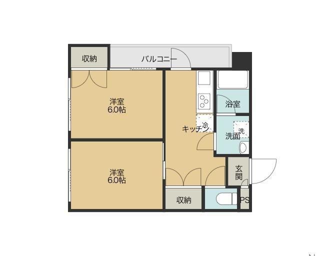 BASE津田(1LDK/4階)の間取り写真