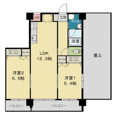 ダイコー光の森(2LDK/4階)の間取り写真