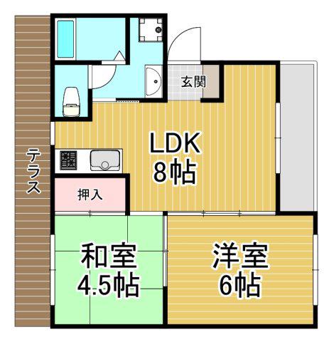フリージャガーデン(2LDK/1階)の間取り写真