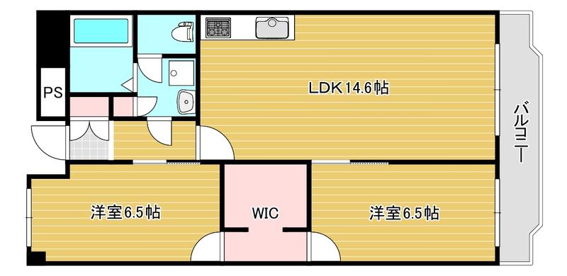 西梅田ダイヤモンドマンション(2LDK/10階)の間取り写真