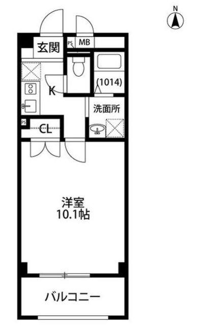 アンプルールフェールSURIE(1K/3階)の間取り写真
