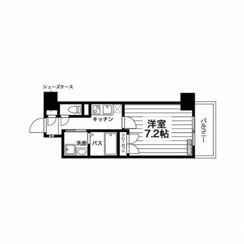 サニープレイス港島Ⅱ(1K/4階)の間取り写真