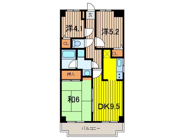 センチュリー浦和(3LDK/4階)の間取り写真