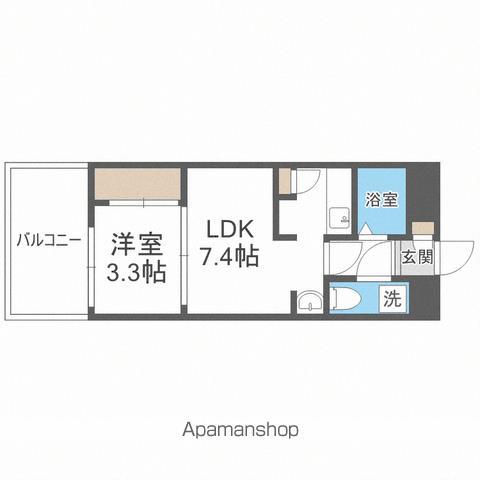 エステート・モア 平尾堀川(1LDK/5階)の間取り写真