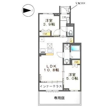 ヴィラ ステートリー(2LDK/1階)の間取り写真
