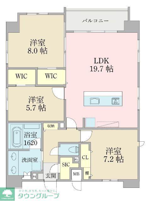 Sクラージュ西新(3LDK/11階)の間取り写真