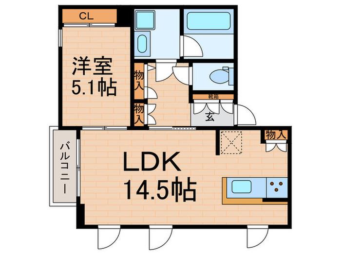 ミライエ経堂(1LDK/2階)の間取り写真