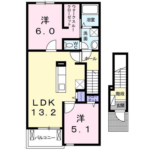 レジデンス ソー・コト(2LDK/2階)の間取り写真