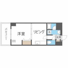 ターフサイド桑園(1DK/3階)の間取り写真