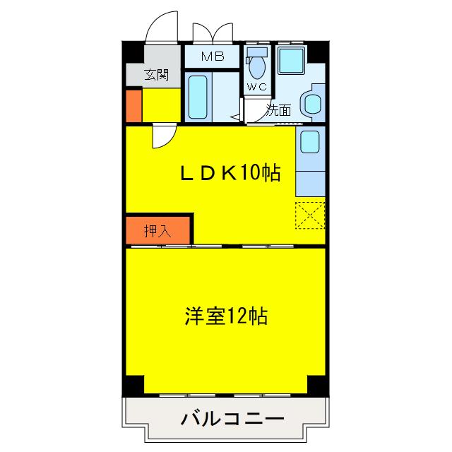パッサージュ・デュ・ノール(1LDK/2階)の間取り写真