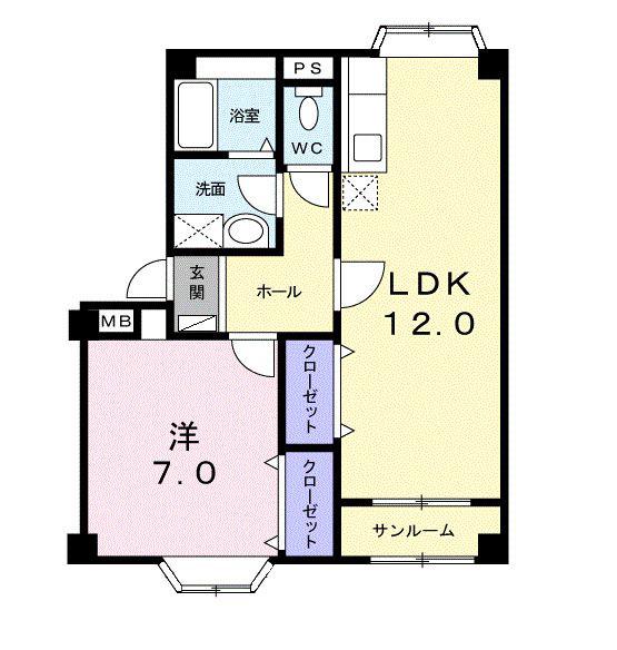 ハイフォーレスト(1LDK/2階)の間取り写真