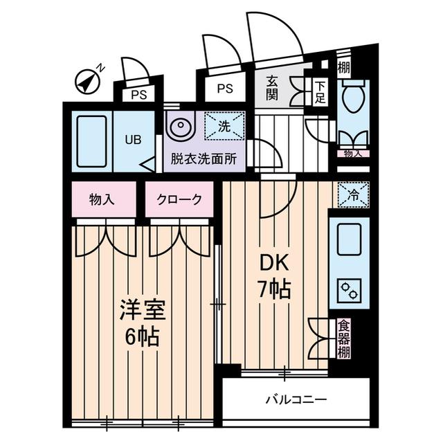 ポポラーレ イワイ(1DK/2階)の間取り写真