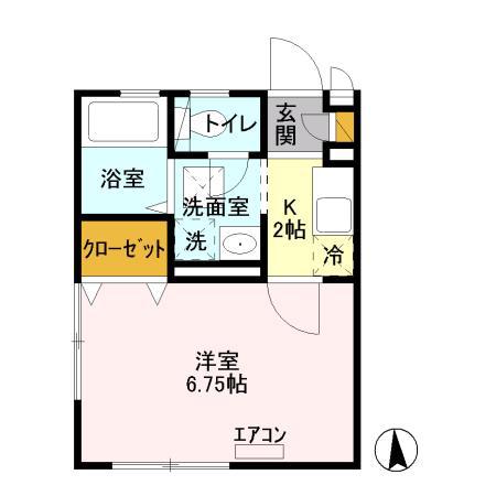 ボヌール伊興(1K/1階)の間取り写真