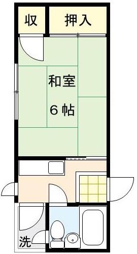 第二平山ビル(1K/3階)の間取り写真
