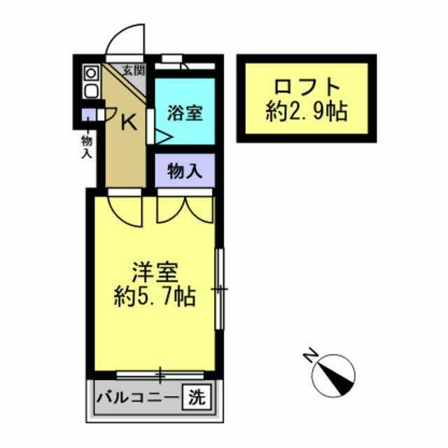 MISATO W SIX(1K/1階)の間取り写真