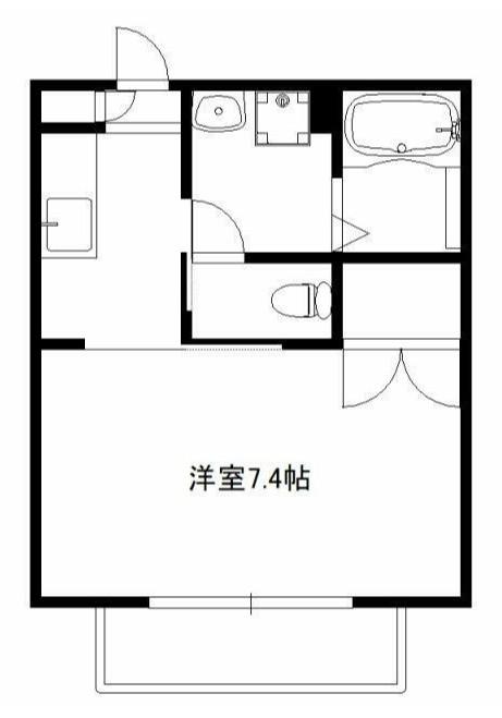 ウエストステージII(1K/1階)の間取り写真