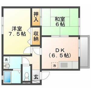 ハイツ志水(2DK/2階)の間取り写真