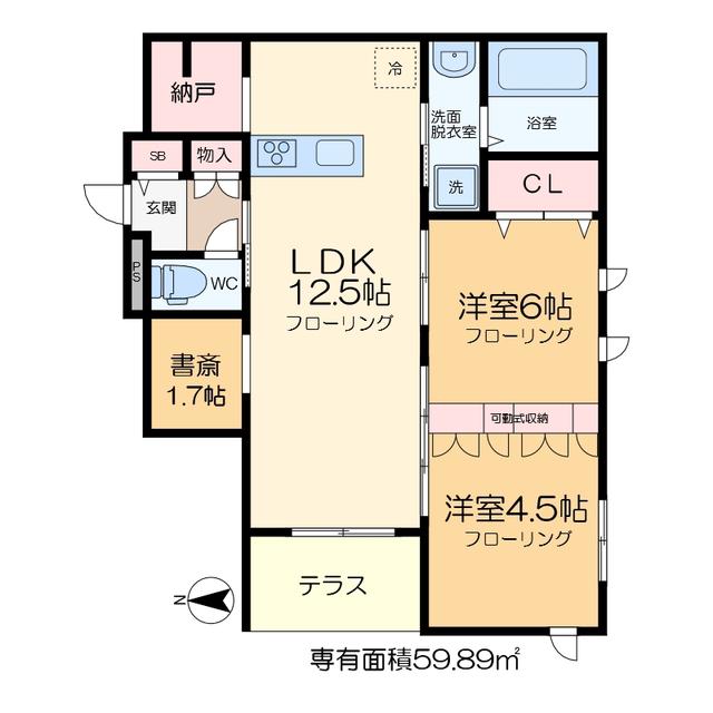 メゾン ド グレイス(2LDK/1階)の間取り写真