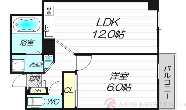 JMRレジデンス新大阪 (1LDK/6階)の間取り写真