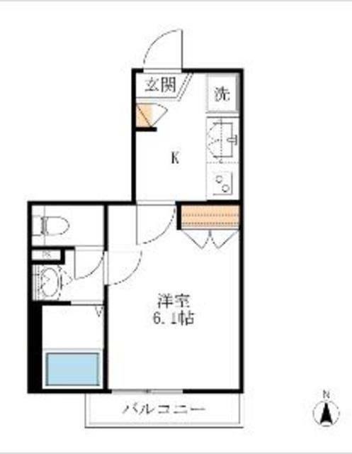 ルミエール(1K/4階)の間取り写真