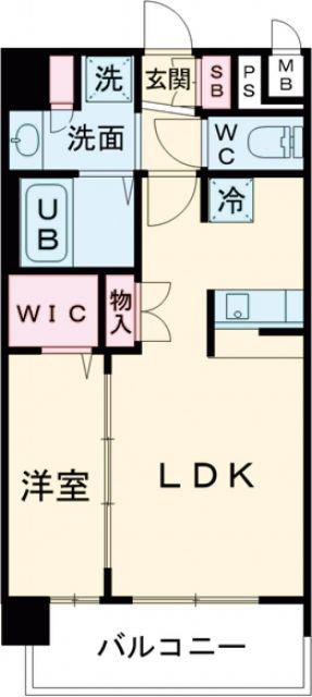 プレリス鶴緑地グランガーデリア(1LDK/7階)の間取り写真