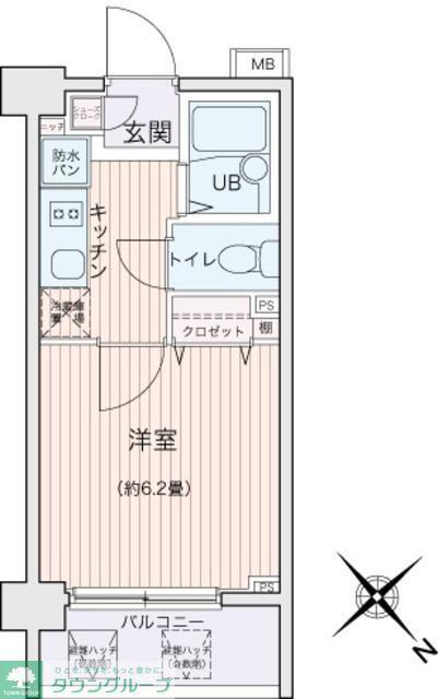 エコロジー都立大学レジデンス(1K/7階)の間取り写真
