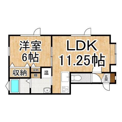 豊川ビレッジ(1LDK/1階)の間取り写真