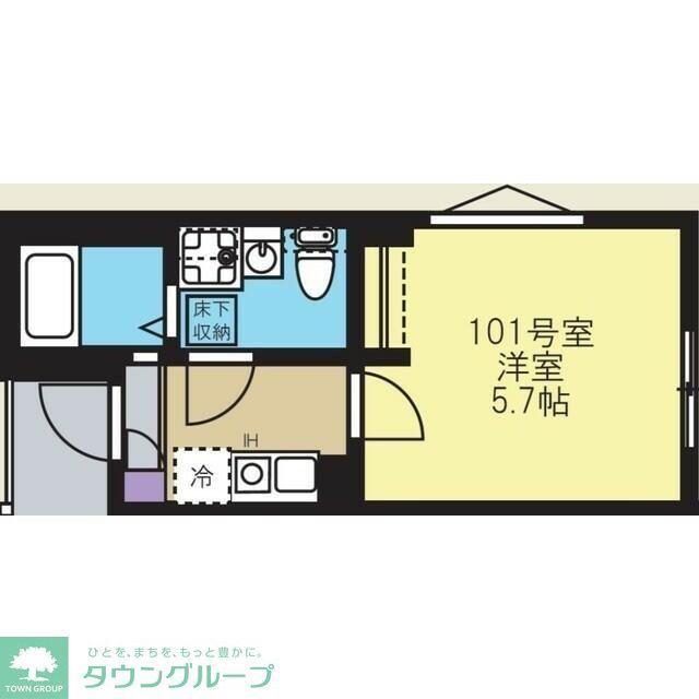 FLBレジデンス金沢文庫(1K/1階)の間取り写真