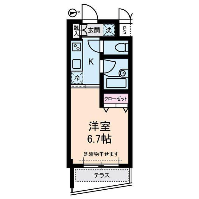 サンマンション(1K/1階)の間取り写真