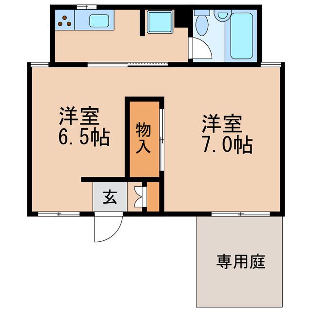 コーポ明和(2K/1階)の間取り写真