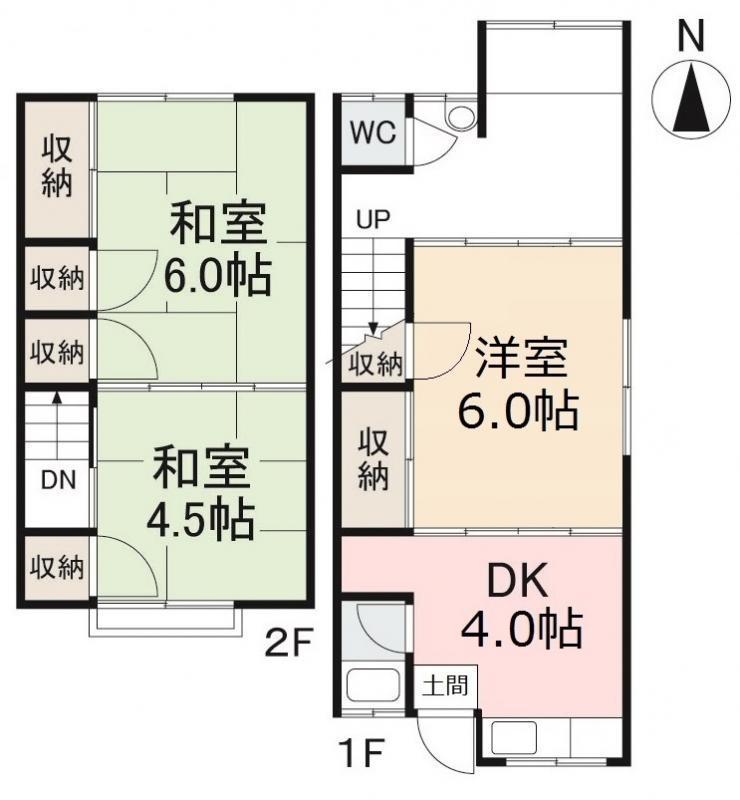 ホームタウン栗林南(3DK/1階)の間取り写真