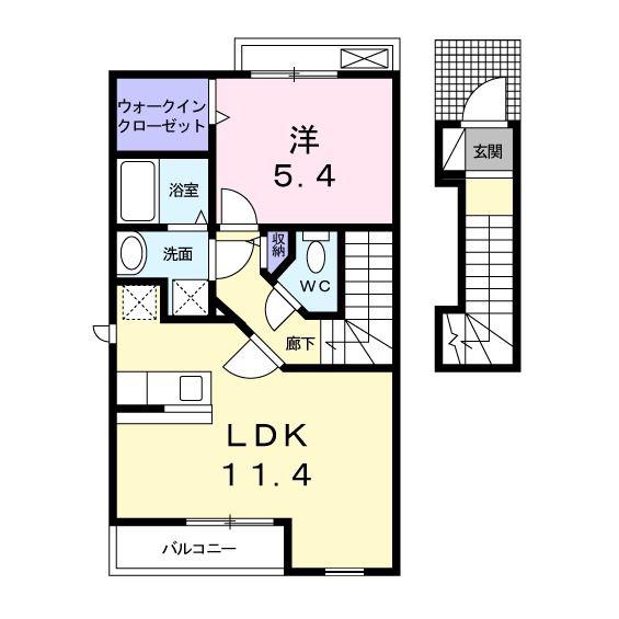 静岡鉄道静岡清水線 古庄駅 徒歩14分 2階建 築16年(1LDK/2階)の間取り写真