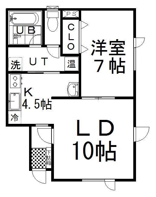 ハイツウイル(1LDK/1階)の間取り写真