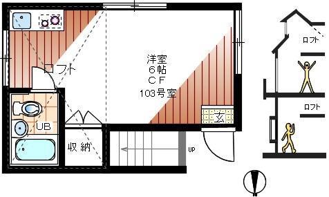 トキワハイム早稲田1号館(ワンルーム/1階)の間取り写真