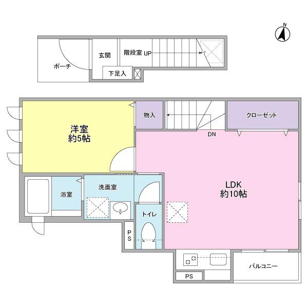 Y.COURT(1LDK/2階)の間取り写真