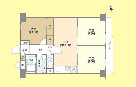 クレール武蔵小山(2SLDK/8階)の間取り写真