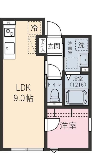 ゼルコーバ(1LDK/1階)の間取り写真