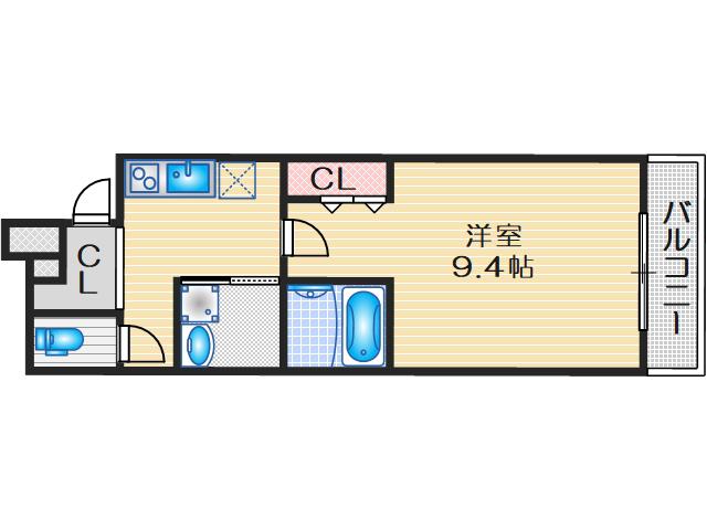 フジパレス末広町II番館(1K/3階)の間取り写真