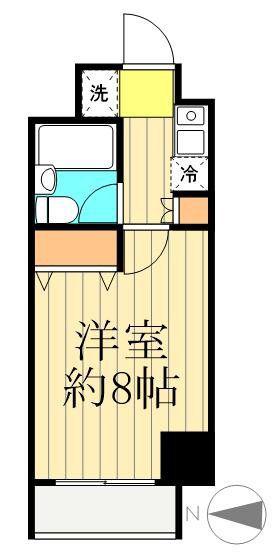 レジデンスキリン(1K/2階)の間取り写真