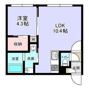 CIAFUL元町(1LDK/4階)の間取り写真