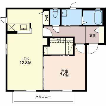 メノマーレC棟(1LDK/2階)の間取り写真