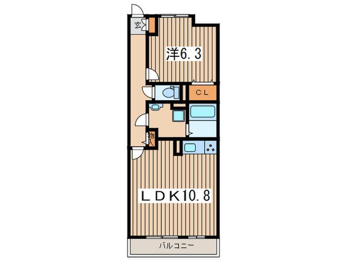 ルアナ林間(1LDK/3階)の間取り写真